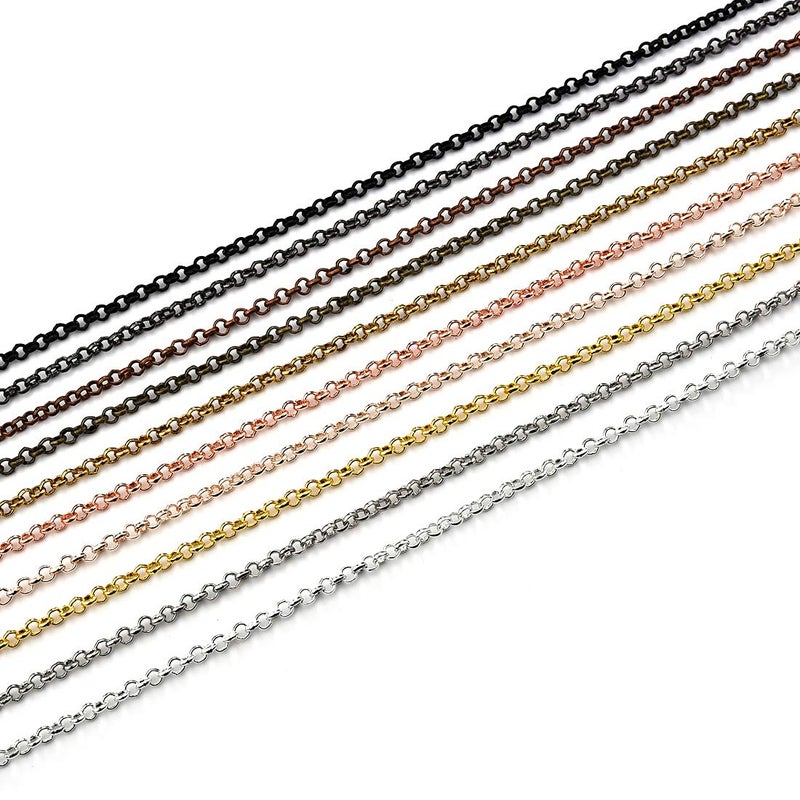 LANBEIDE 40 Packs 10 Colors Brass Necklace Chains 21 Inch Link Cable Chain Necklace with Lobster Clasps Bulk for Jewelry Making - Image 2
